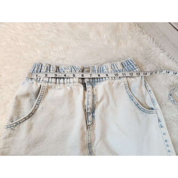BDG Urban Outfitters Women's Acid Wash Elastic Waist Denim Mini Skirt Size L - Picture 5 of 6